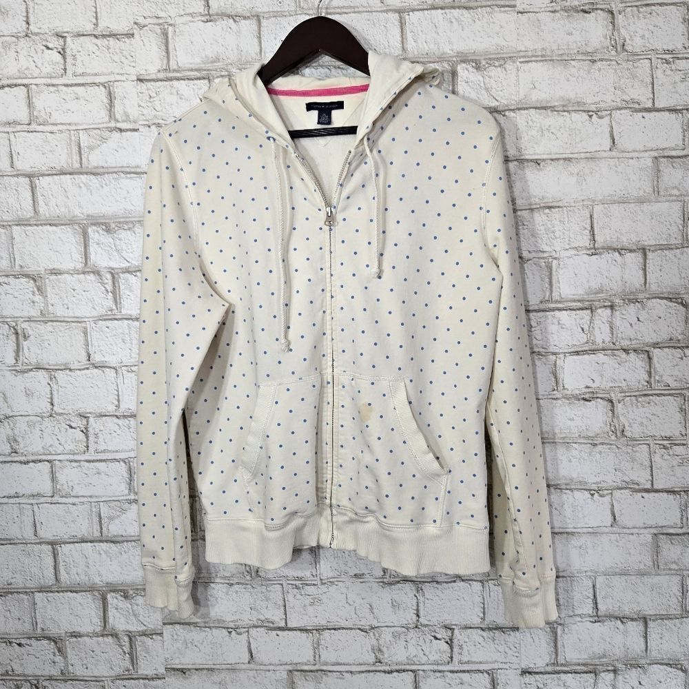 Tommy Hilfiger polka dot full zip hooded sweatshirt